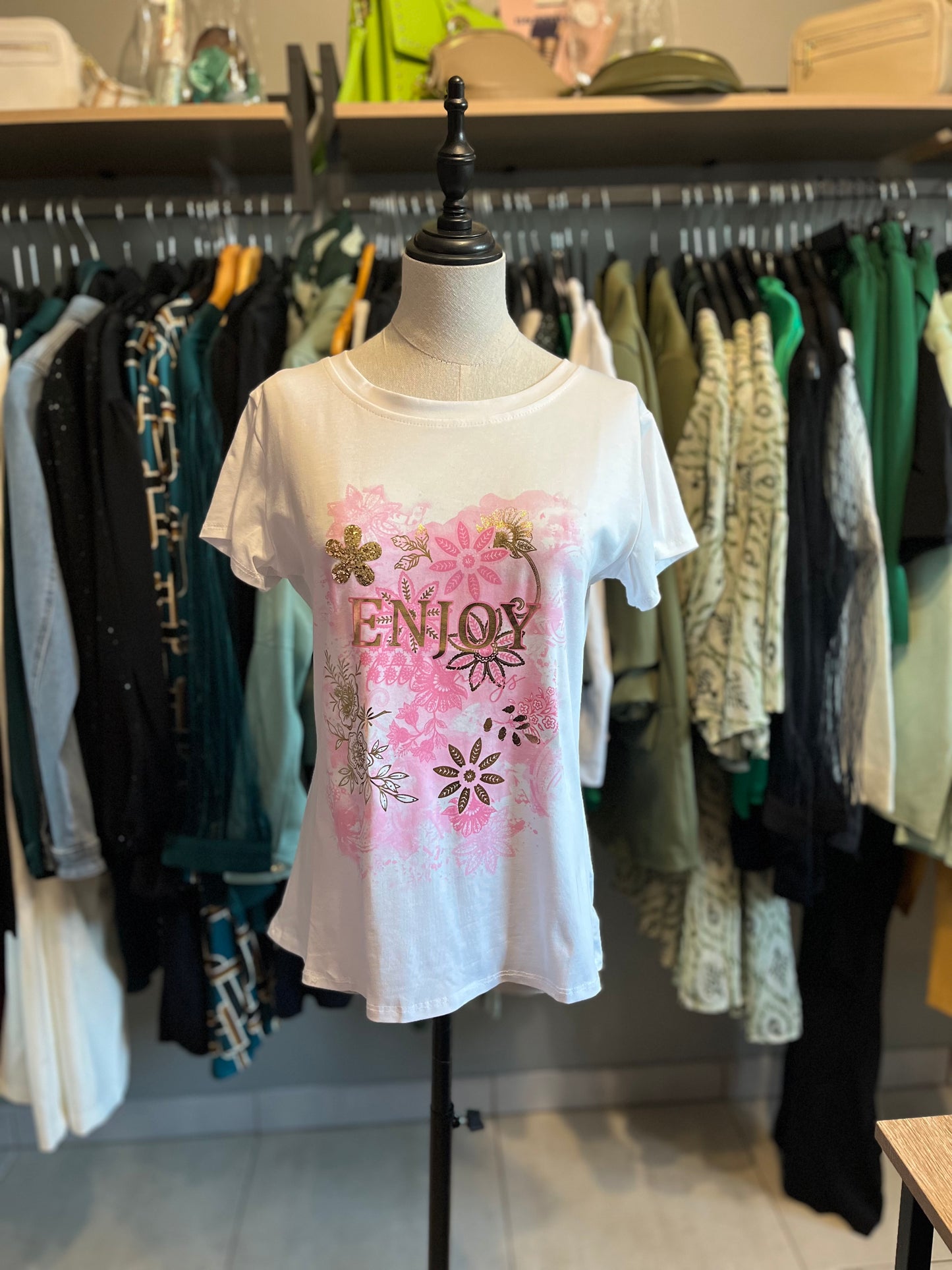 T-shirt rose fleur