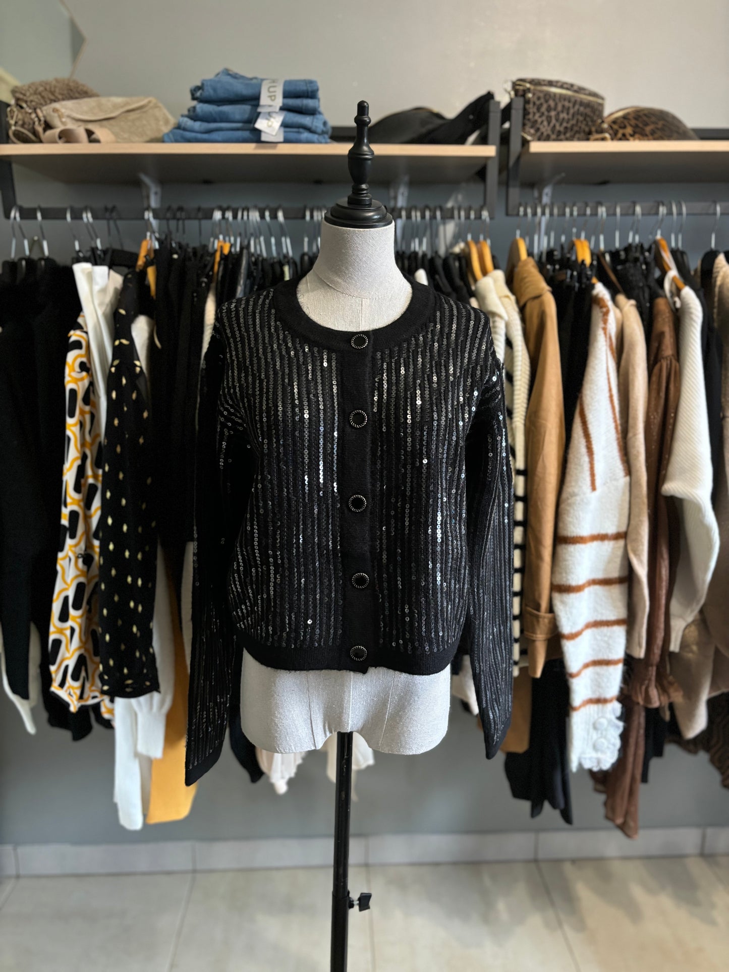 Veste/Gilet sequin noir