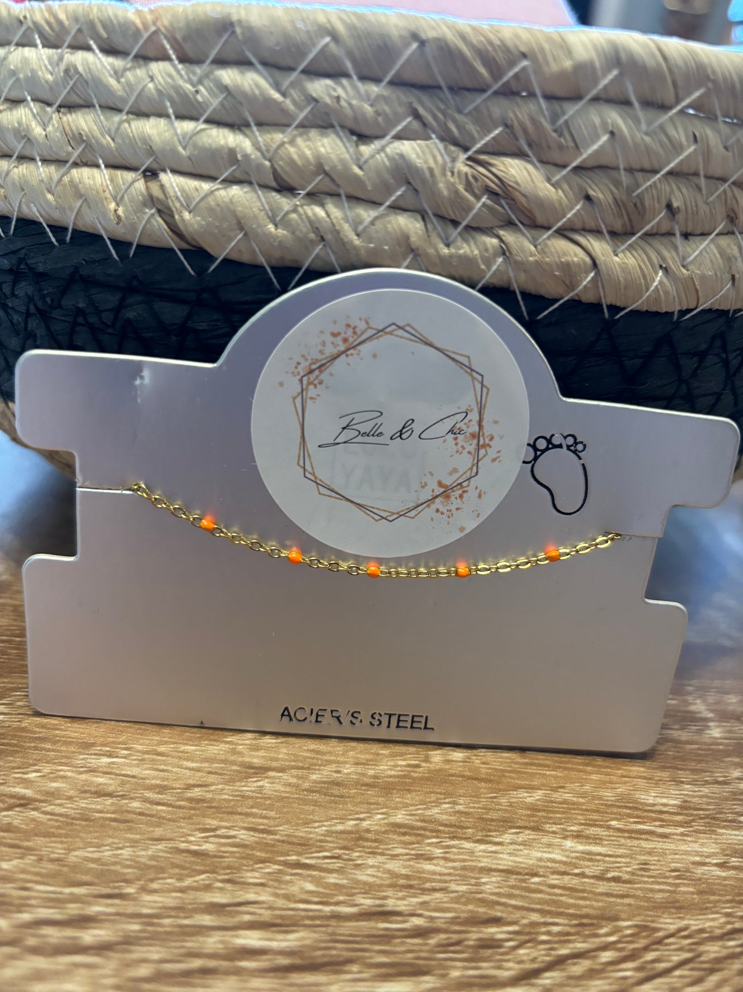 Chaîne de cheville orange