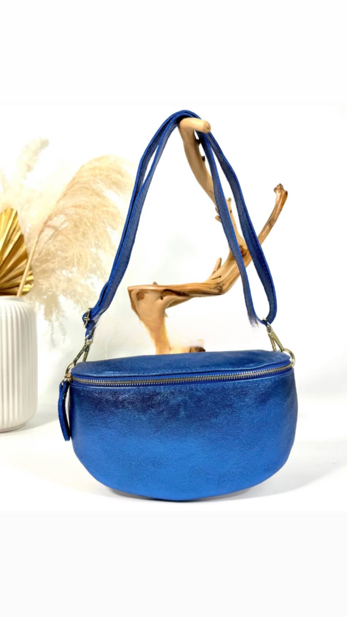 Sac sacoche bleu brillant