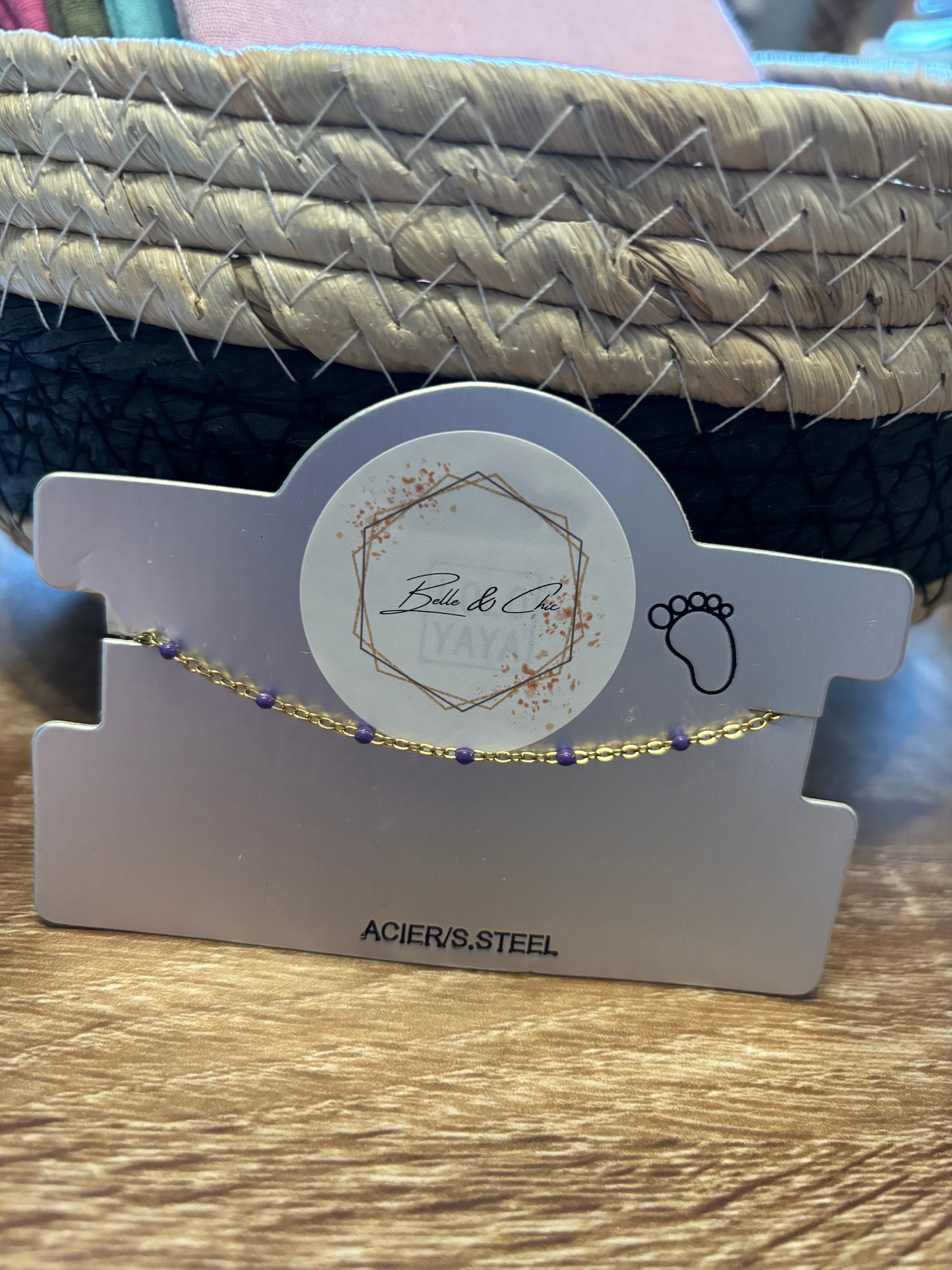 Chaîne de cheville violet