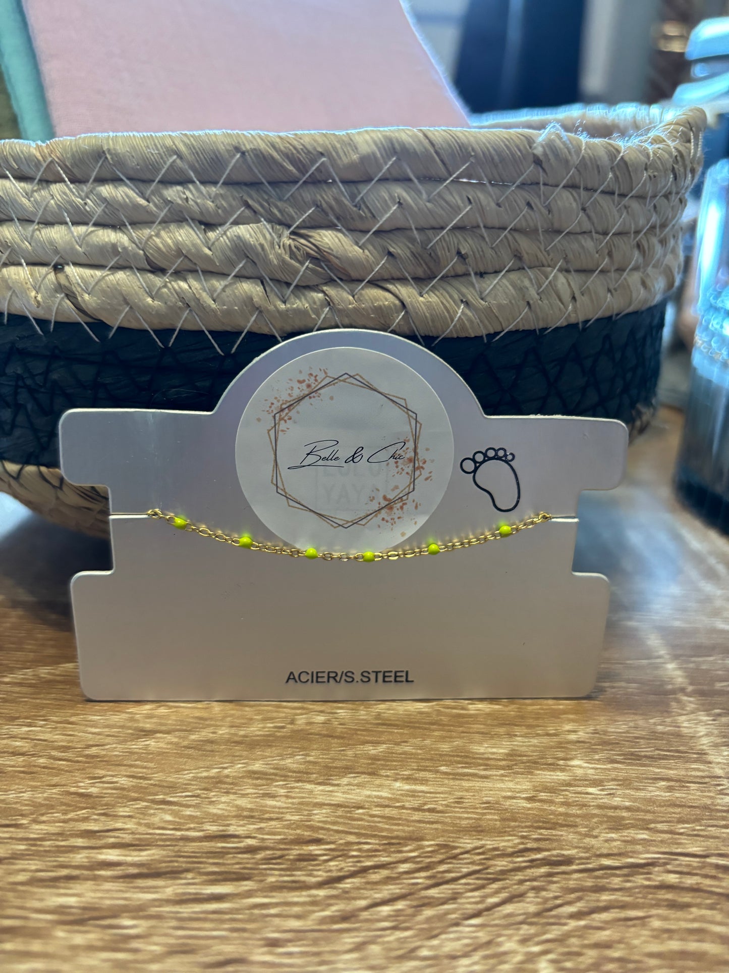 Chaîne de cheville vert clair