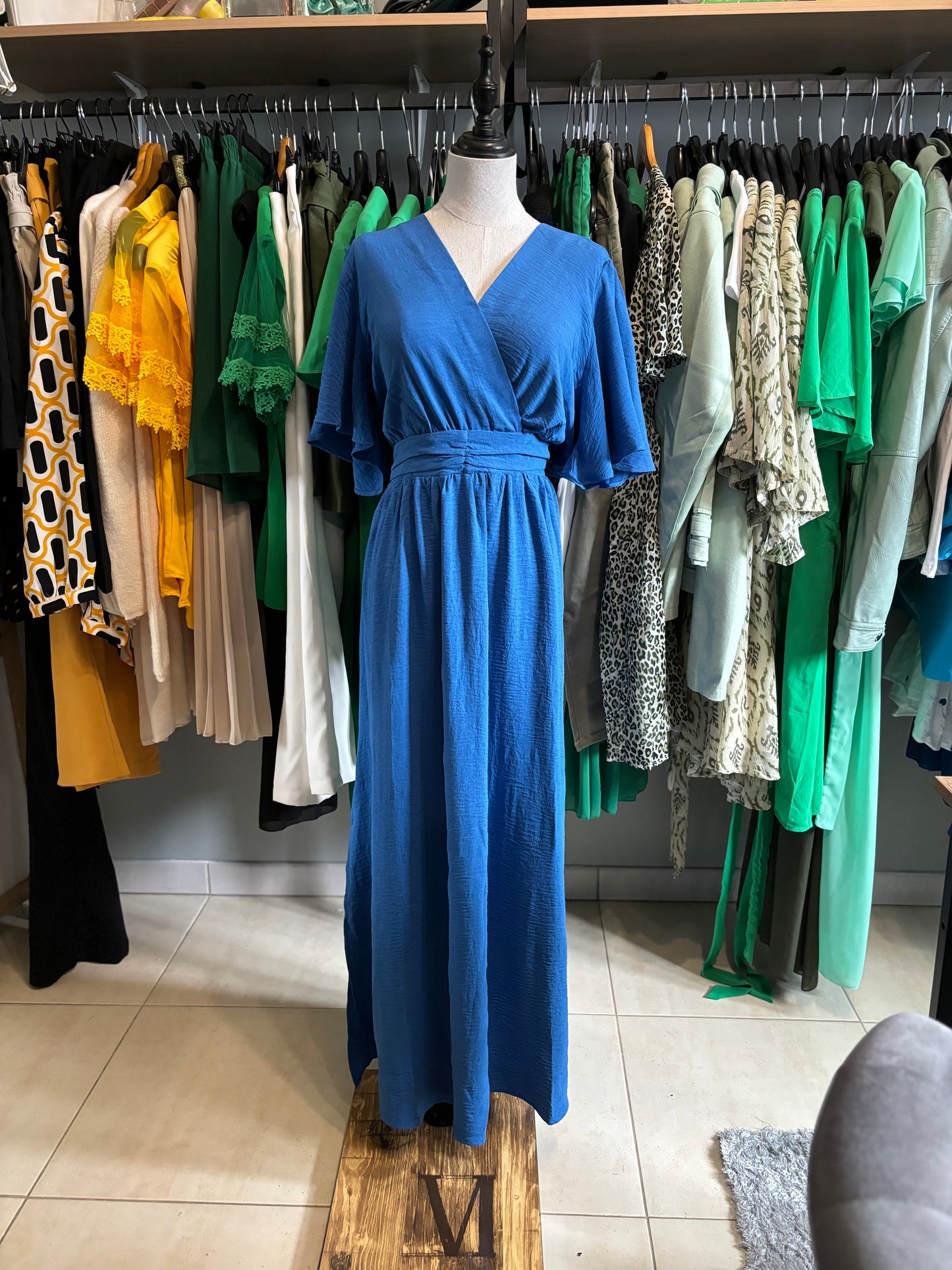 Robe longue bleu