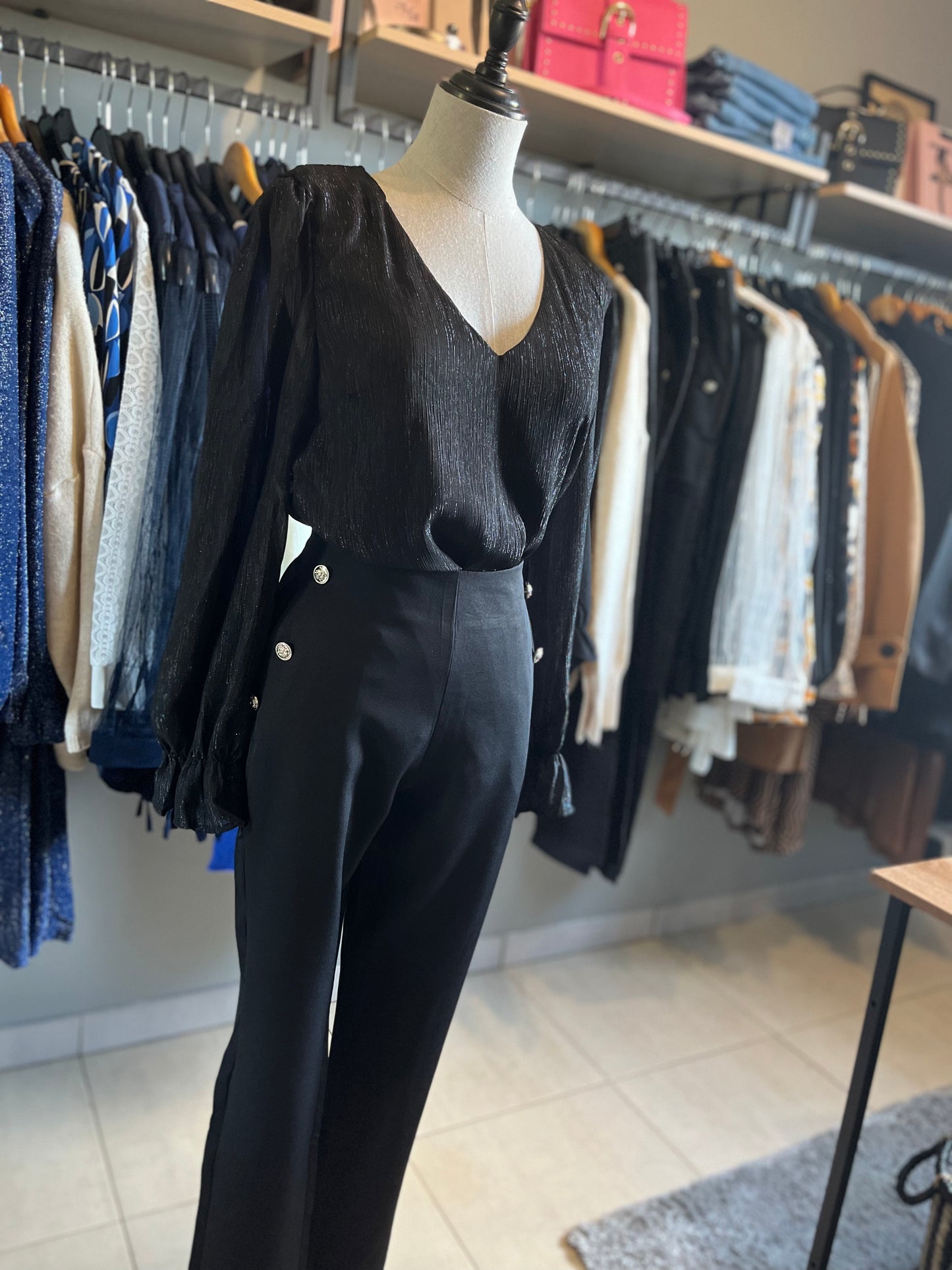 Pantalon tailleur noir