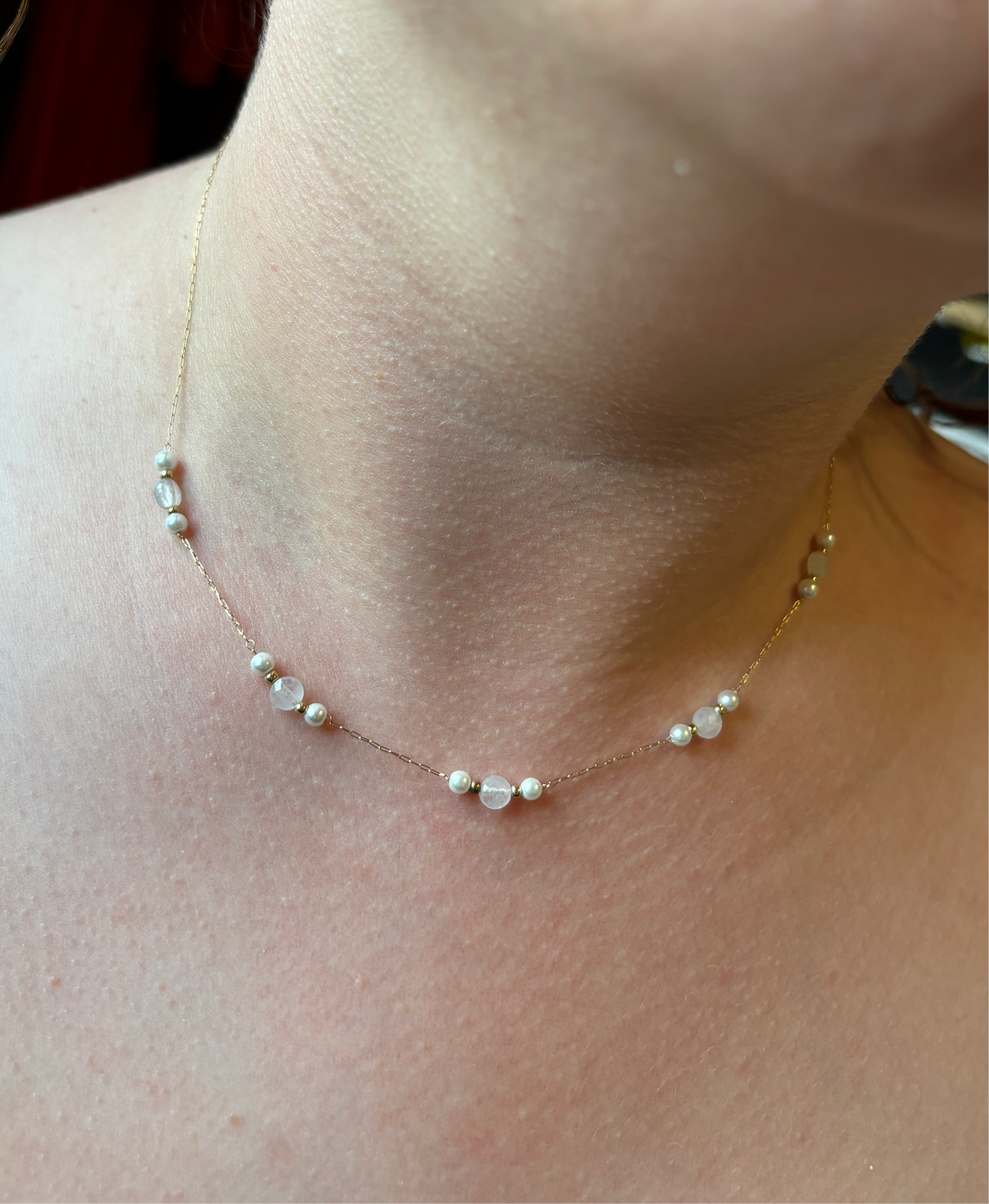 Collier perle blanche