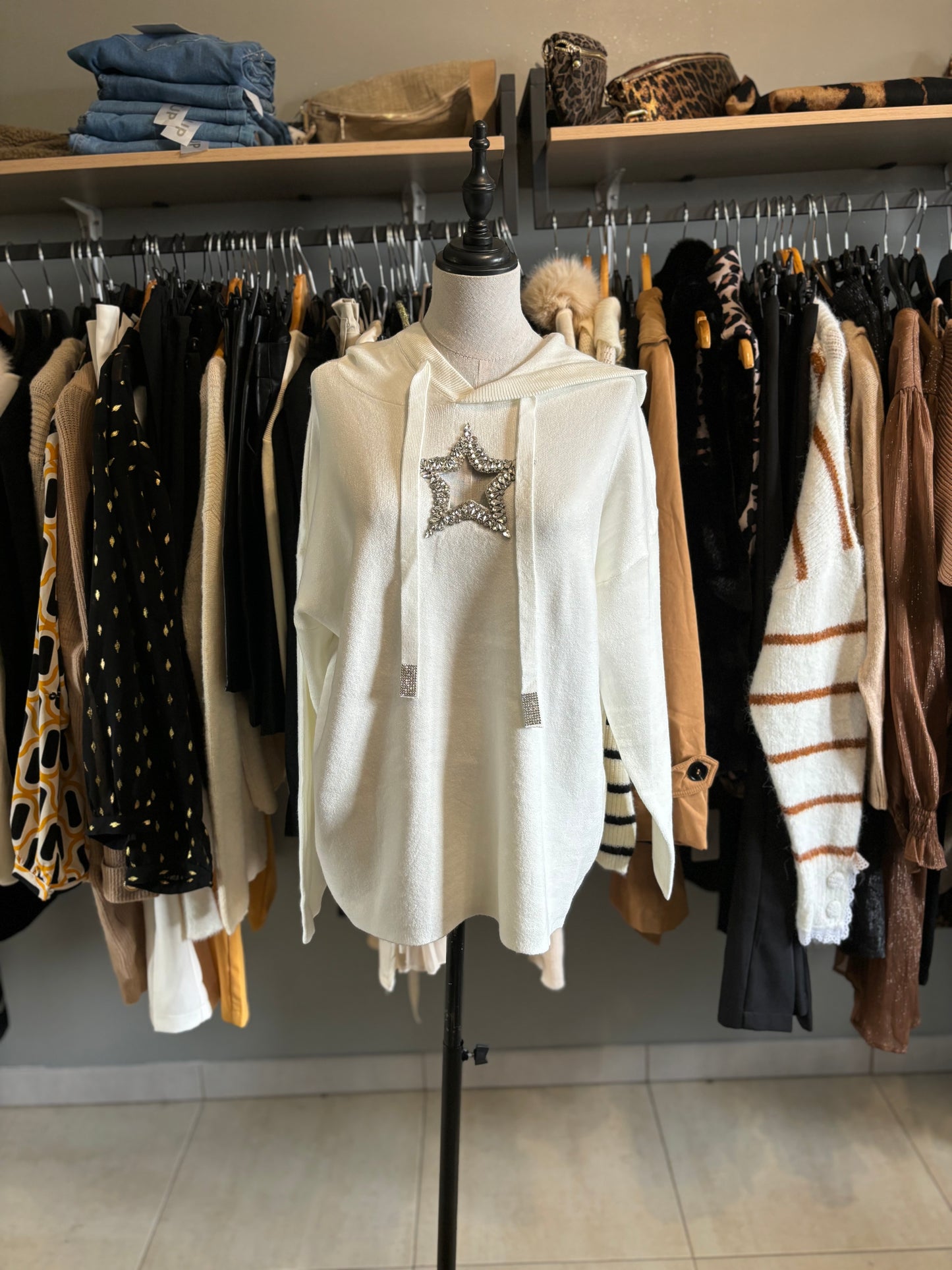 Pull étoile blanc