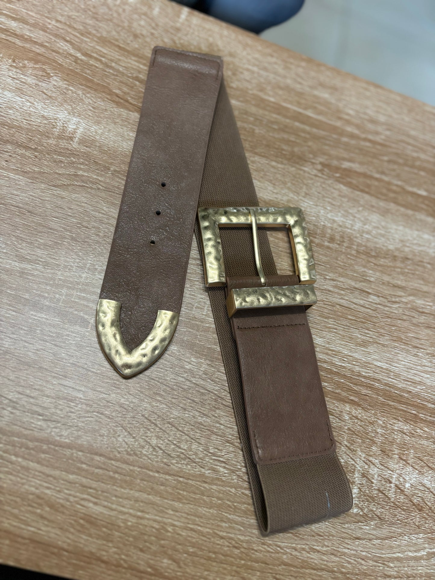 Ceinture large marron clair