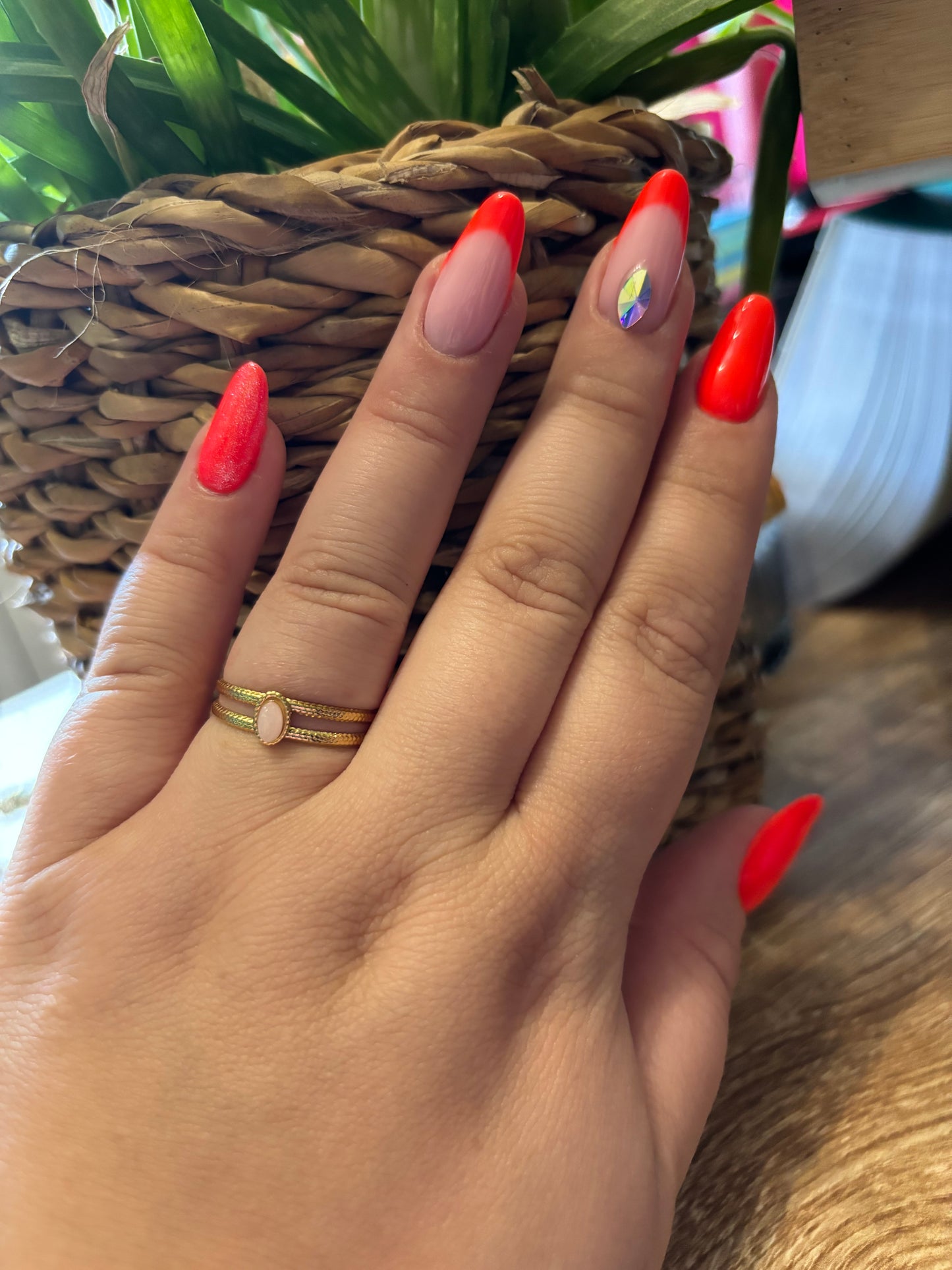 Bague pierre rose