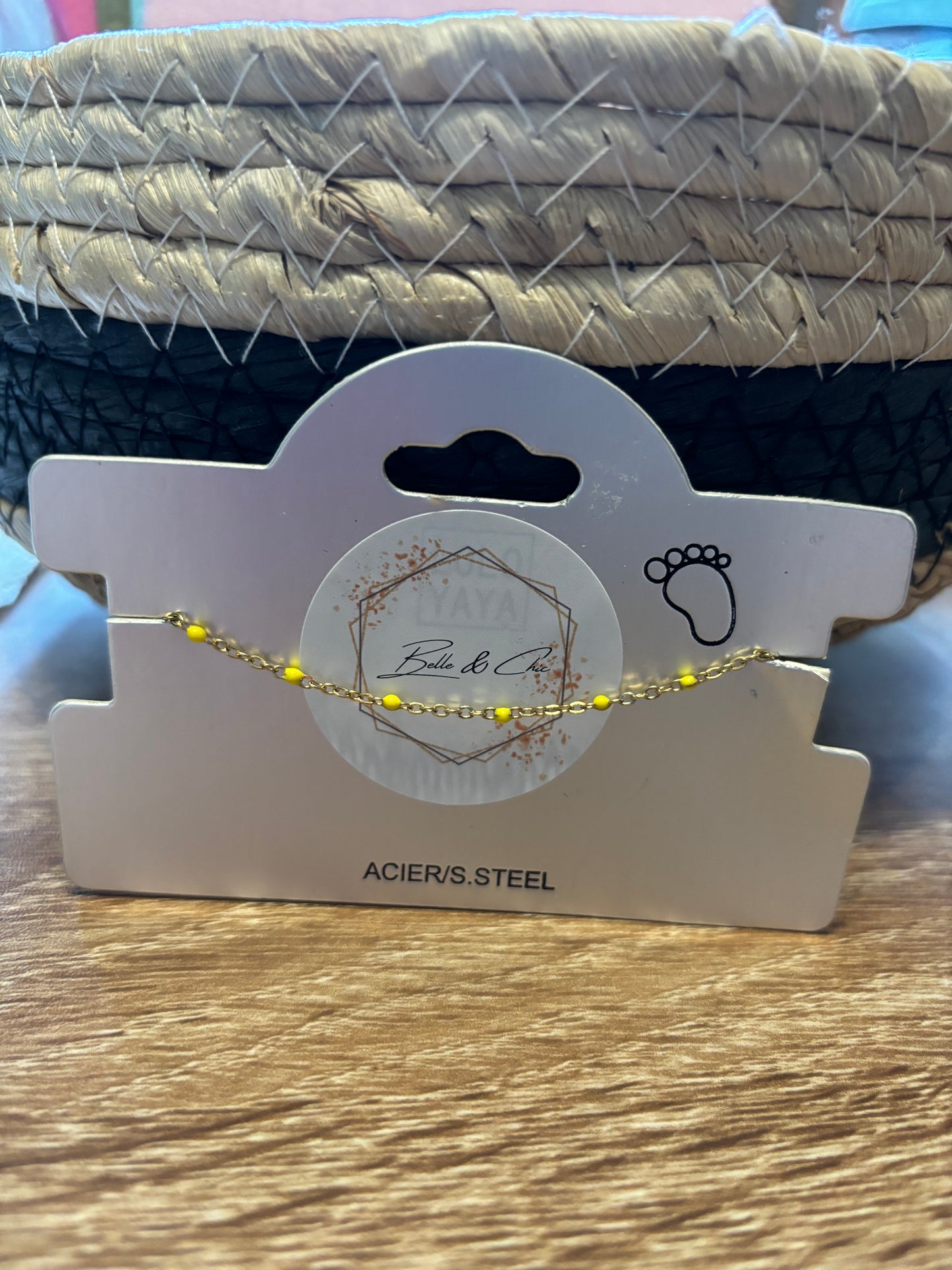 Chaîne de cheville jaune