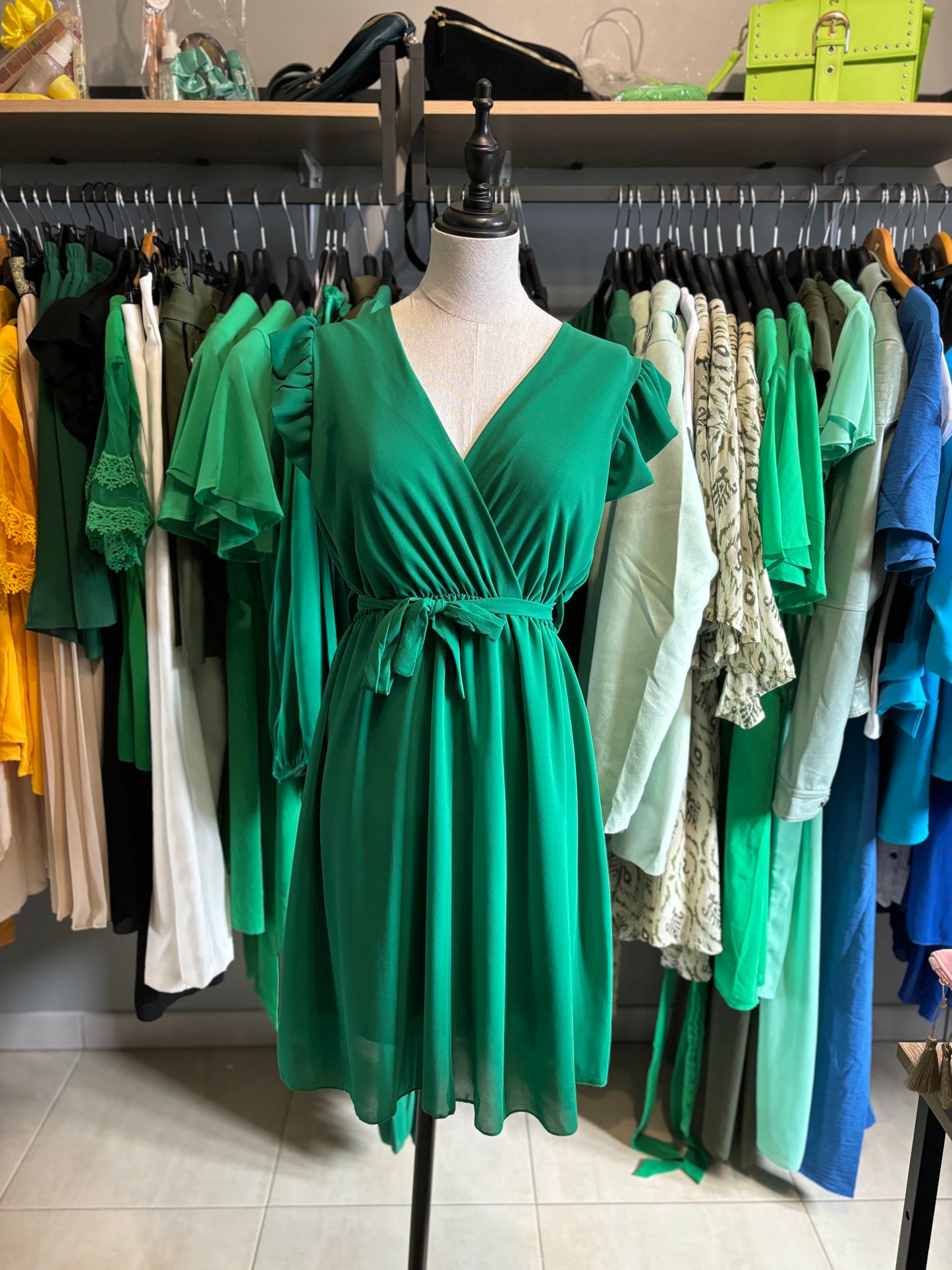 Robe courte verte