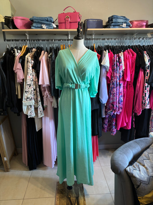 Robe longue vert d'eau