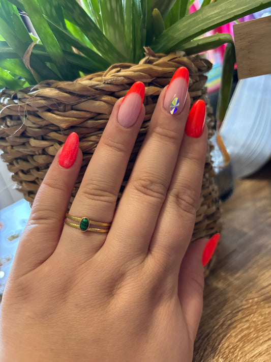 Bague pierre verte