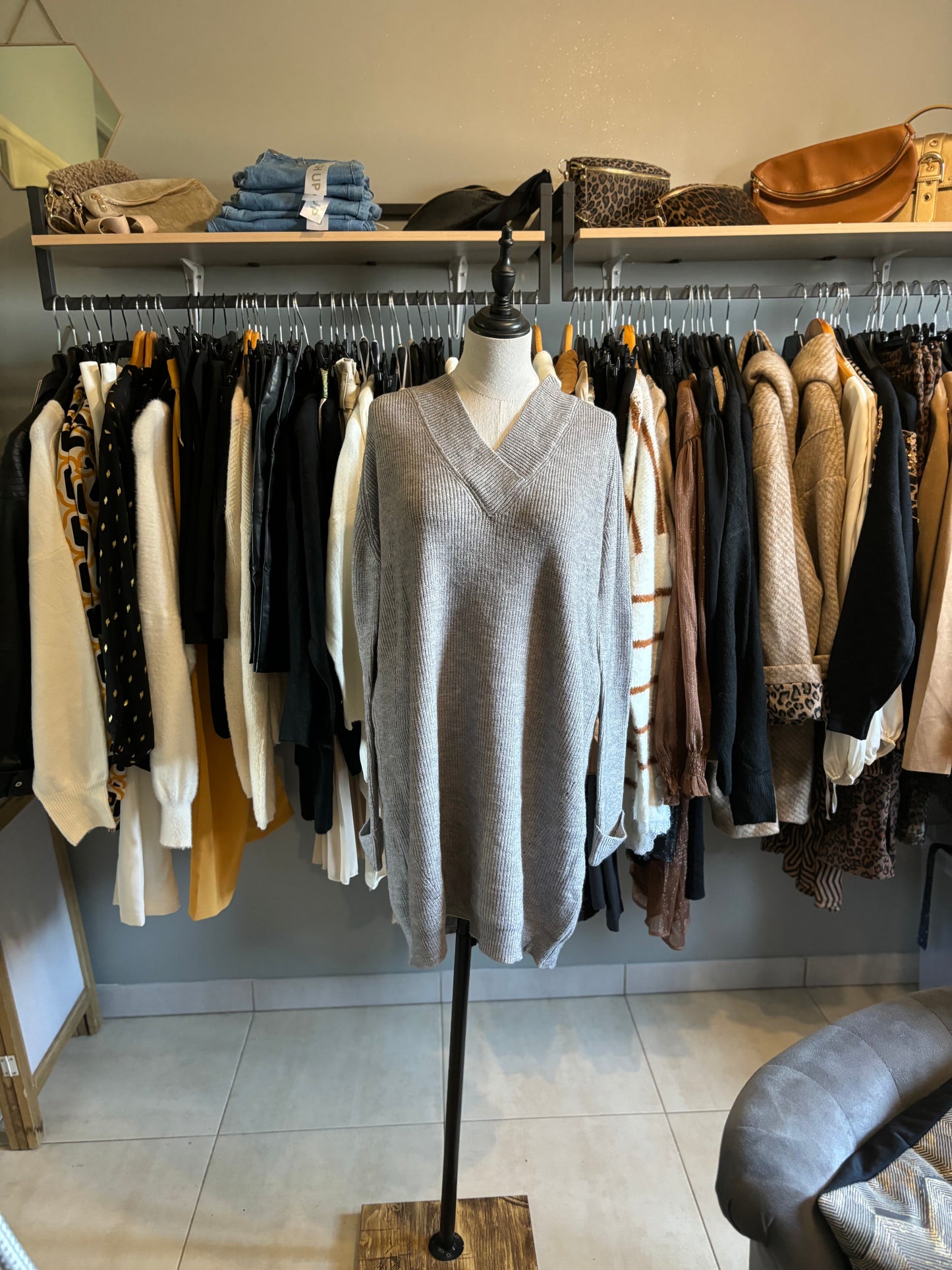 Robe pull grise