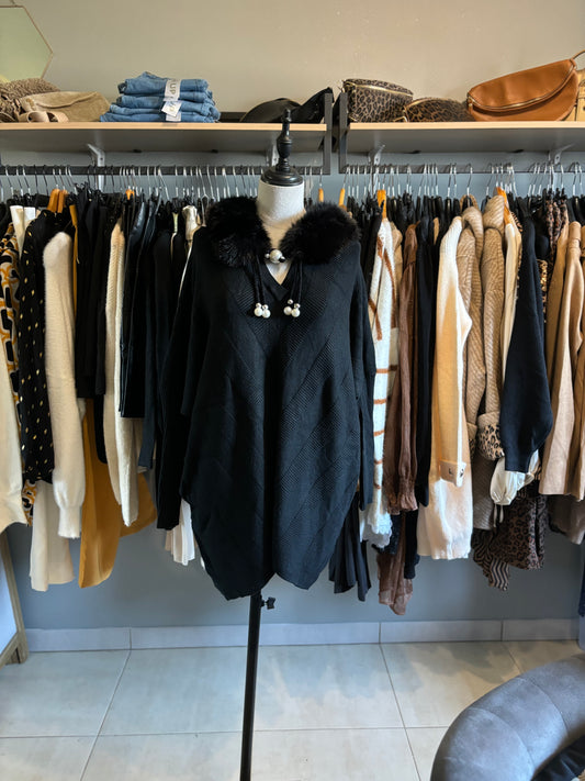 Pull pancho noir