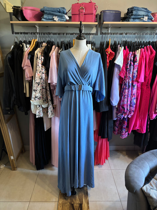 Robe longue bleu