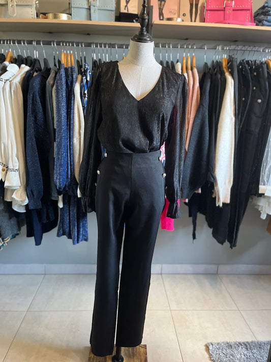 Pantalon tailleur noir