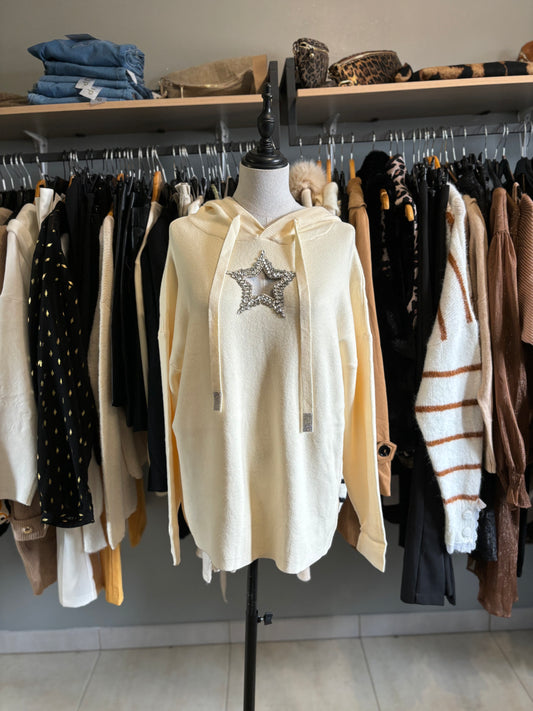 Pull étoile beige