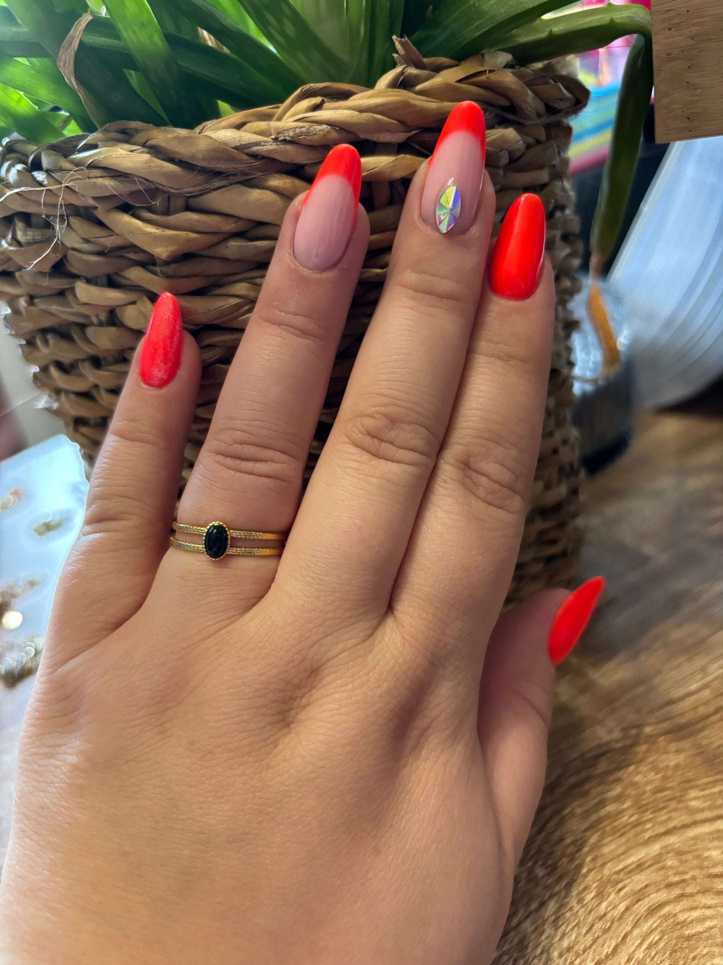 Bague pierre noir