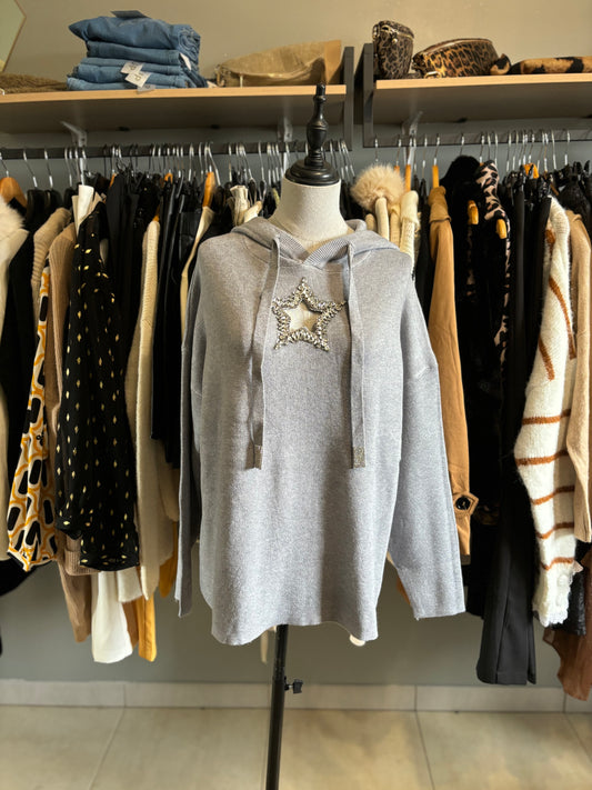 Pull étoile gris