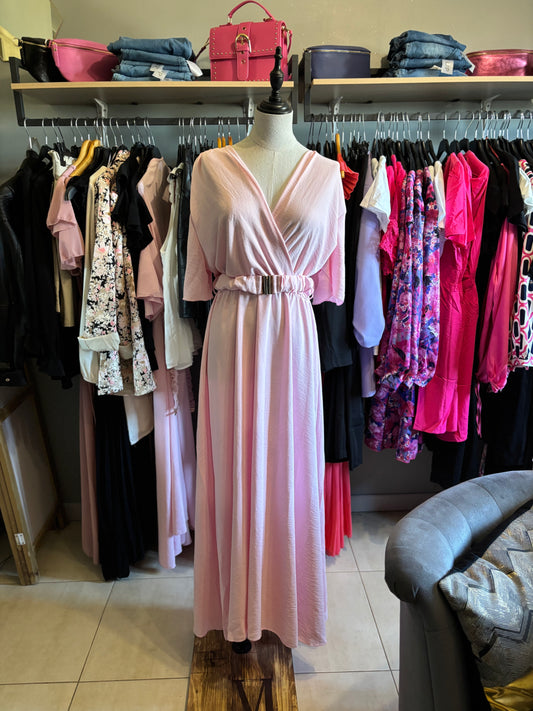 Robe longue rose