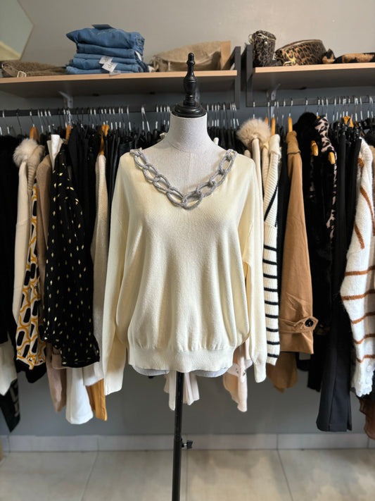 Pull bijou beige
