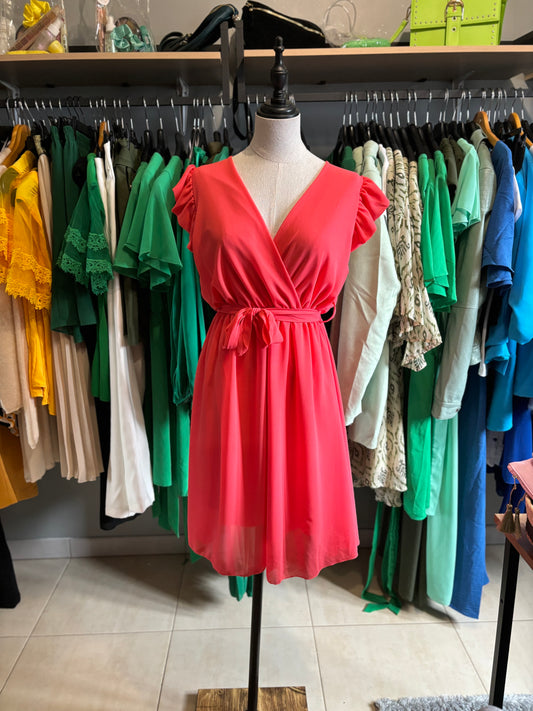 Robe courte corail