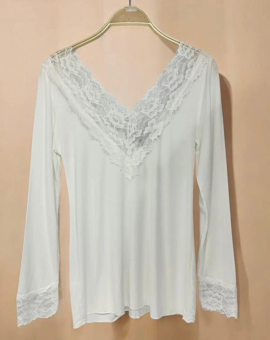 Haut dentelle blanc