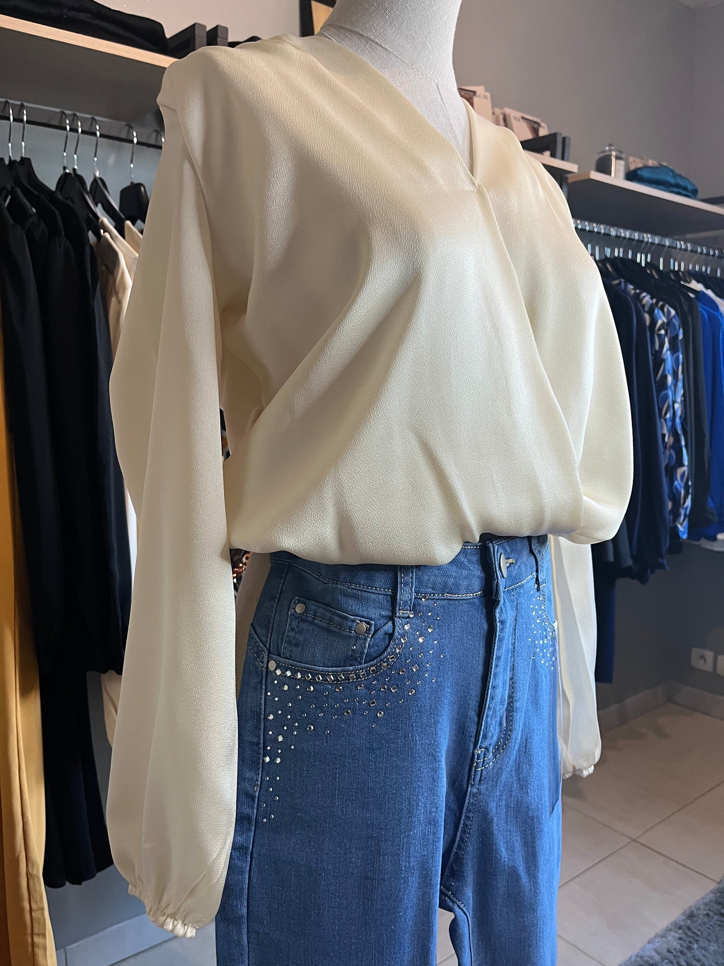 Jeans skinny strass