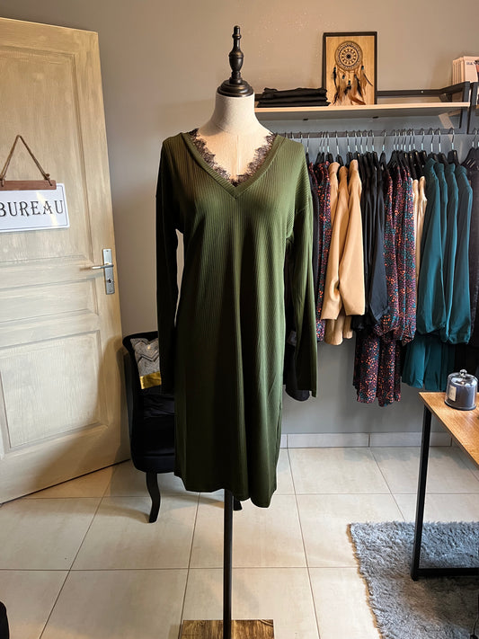 Robe pull kaki